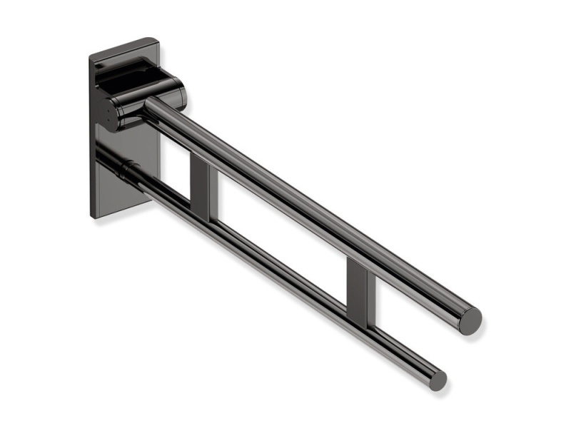 HEWI Metallics Hinged Duo Support Rail '700'- Glossy Black Chrome